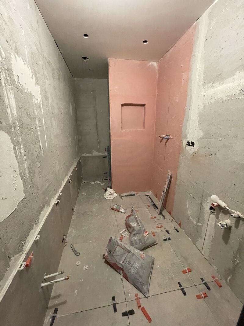 Structural work and waterproofing of the bathroom
