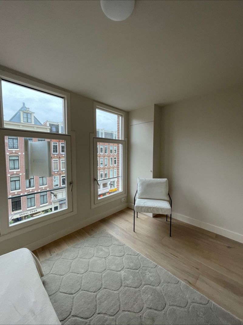 Bright bedroom with a new floor